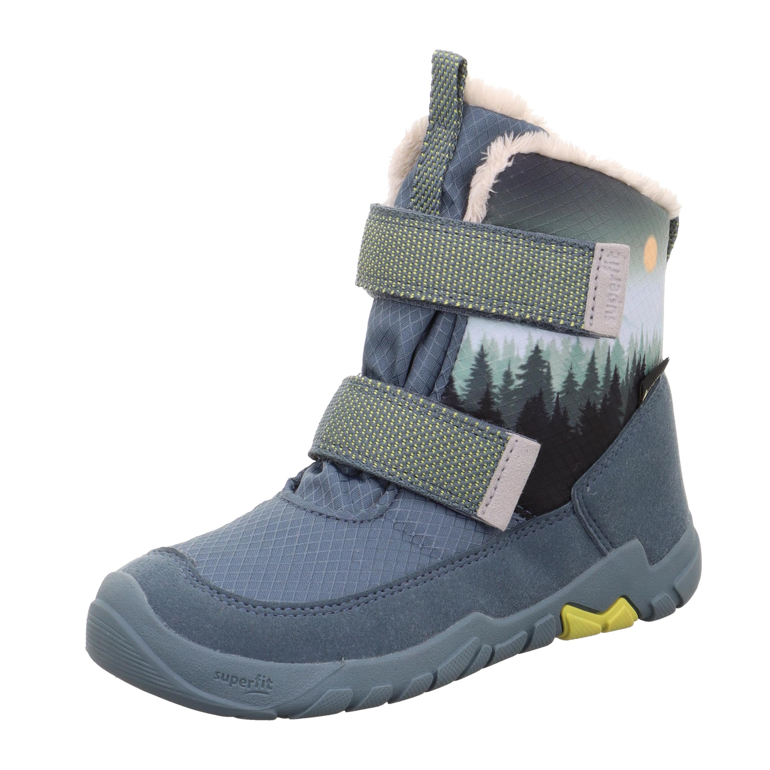 Superfit Boys TRACE warm gefütterte Gore-Tex Stiefel, BLAU/GELB 8000