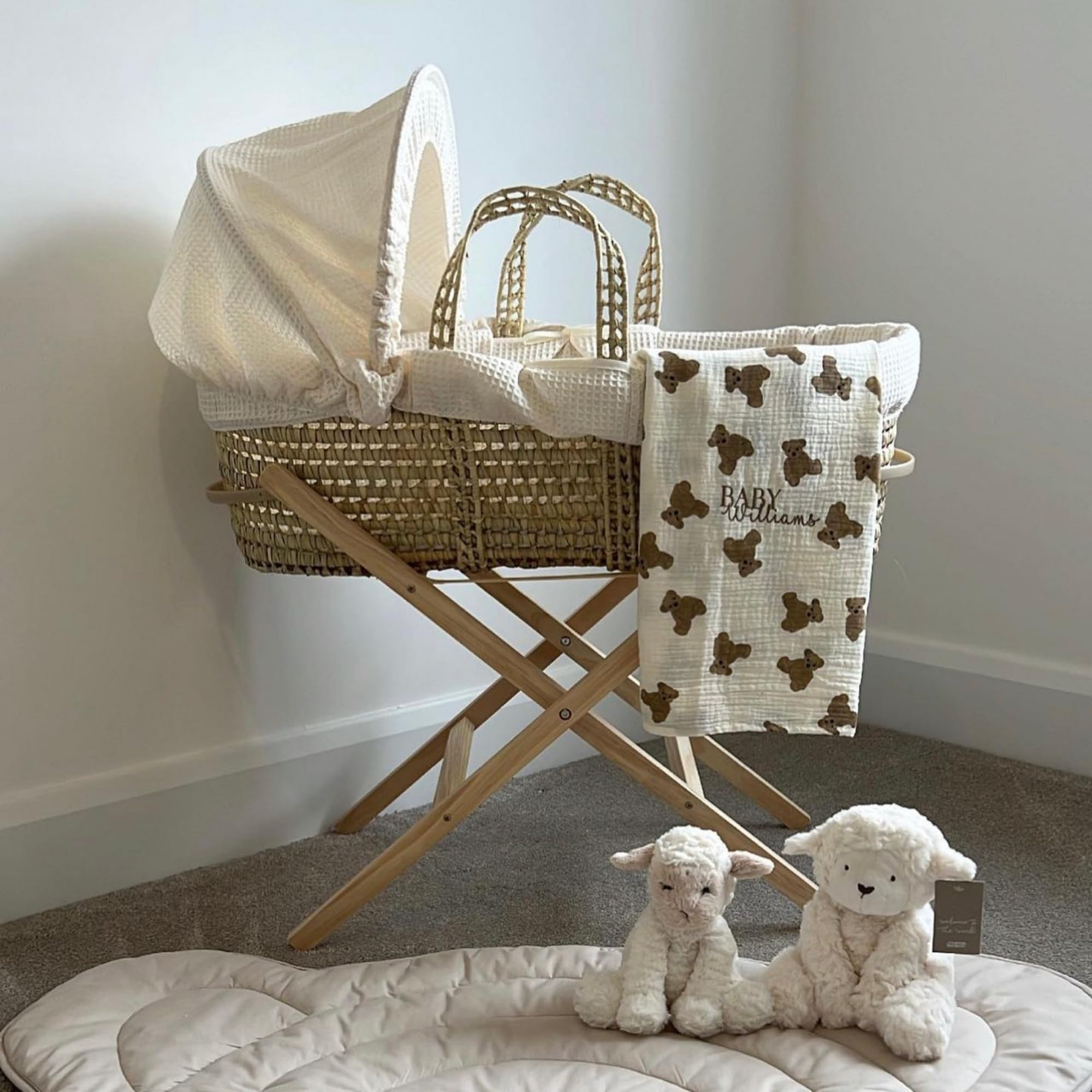 Clair de Lune Moses Basket - Juego de Ropa de Cama, algodón, Color Crema