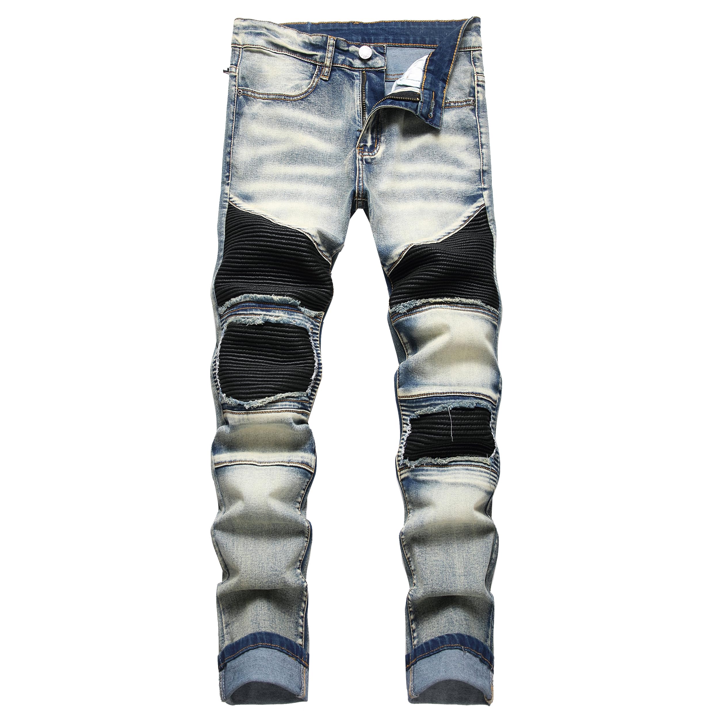 mens Slim Fit Stretch Biker Jeans for Men 牛仔裤