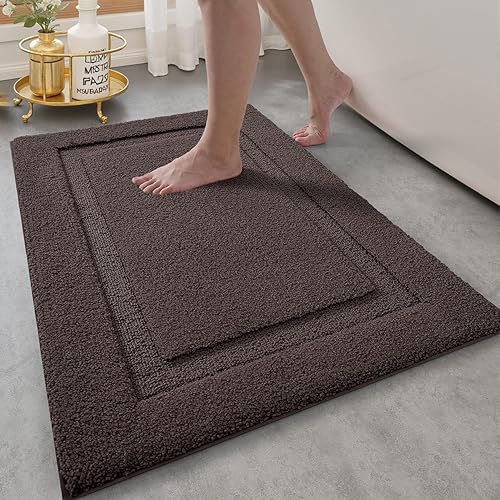 Miniatura 19 de LUMI Alfombras de baño ultrasuaves antideslizantes con parte trasera de goma, absorbente y lavable, de secado rápido, alfombra de felpa de