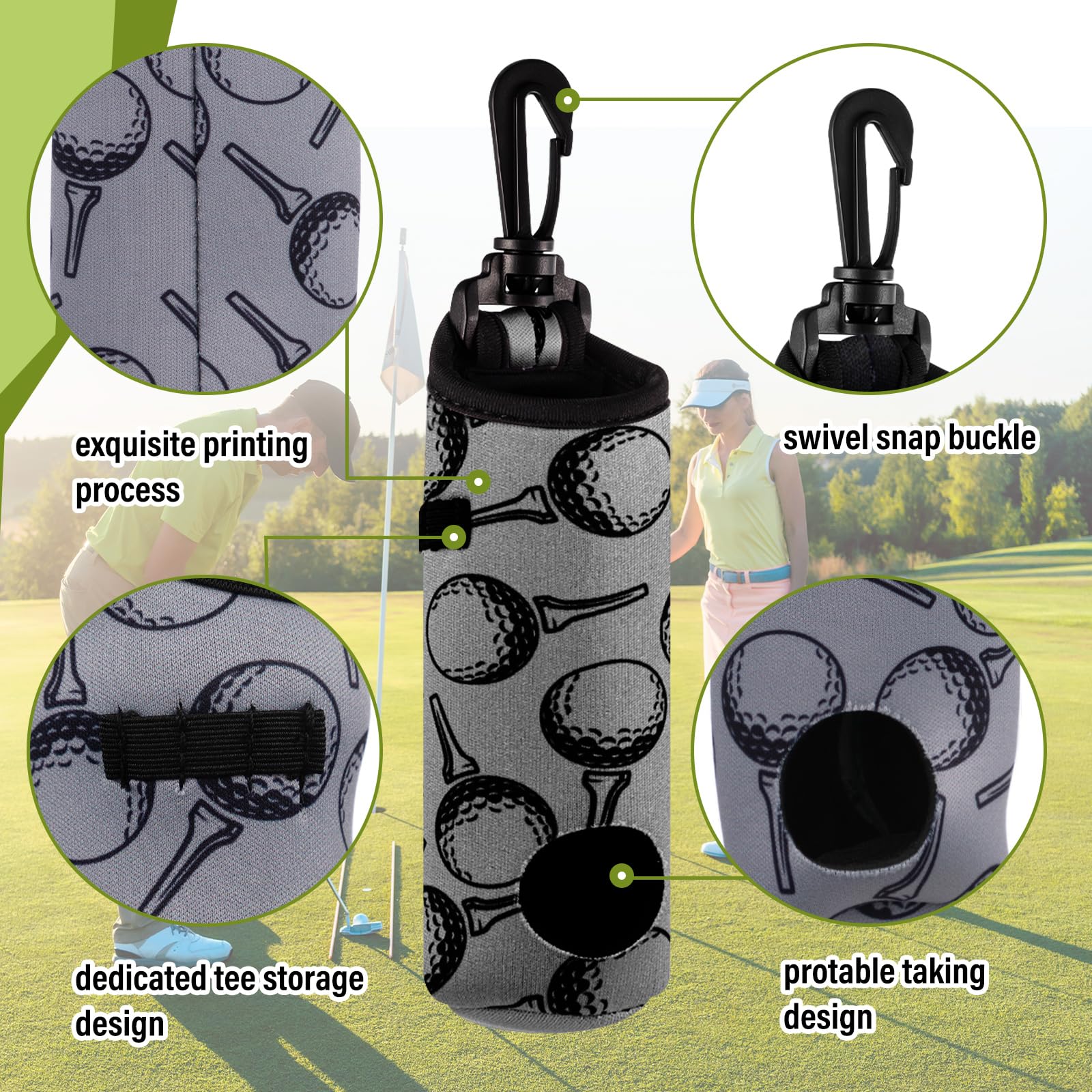 Liliful 12-teiliges Golfzubehör-Set, enthält Golf-Tees, Golf-Handtuch, Golfballtasche mit Reinigungshaken, Reinigungsbürste und Divot-Werkzeug inkl