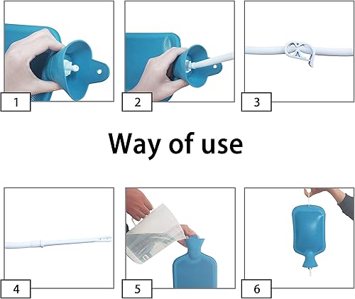 Miniatura 7 de Abyclean Kit de bolsa de enema de goma, limpiador de enema vaginal para la salud de mujeres o hombres (azul-2L)