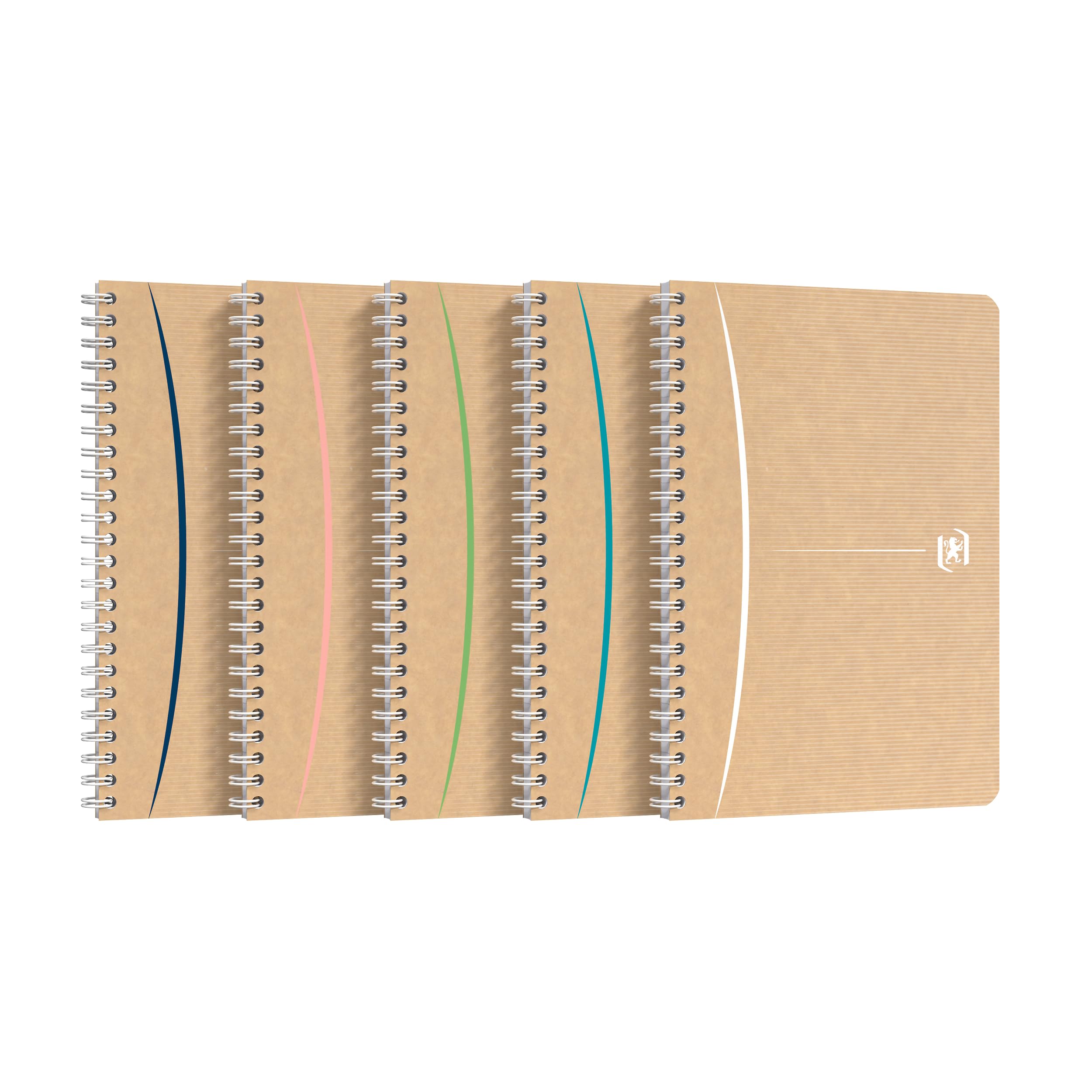 Oxford Touareg Cuaderno A5 Liné 180 páginas Papel reciclado, Encuadernación Espiral Cubierta Kraft Color Aleatorio