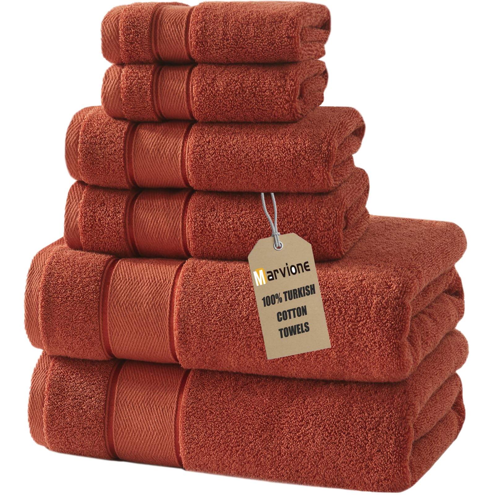 Marvione Bath Towels Set 6-Piece