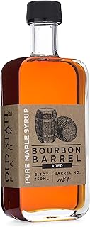 Old State Farms - Bourbon Barrel Aged Pure Maple Syrup - 8.4oz - Organic - Gluten Free - All Natural - Vegan - NON GMO
