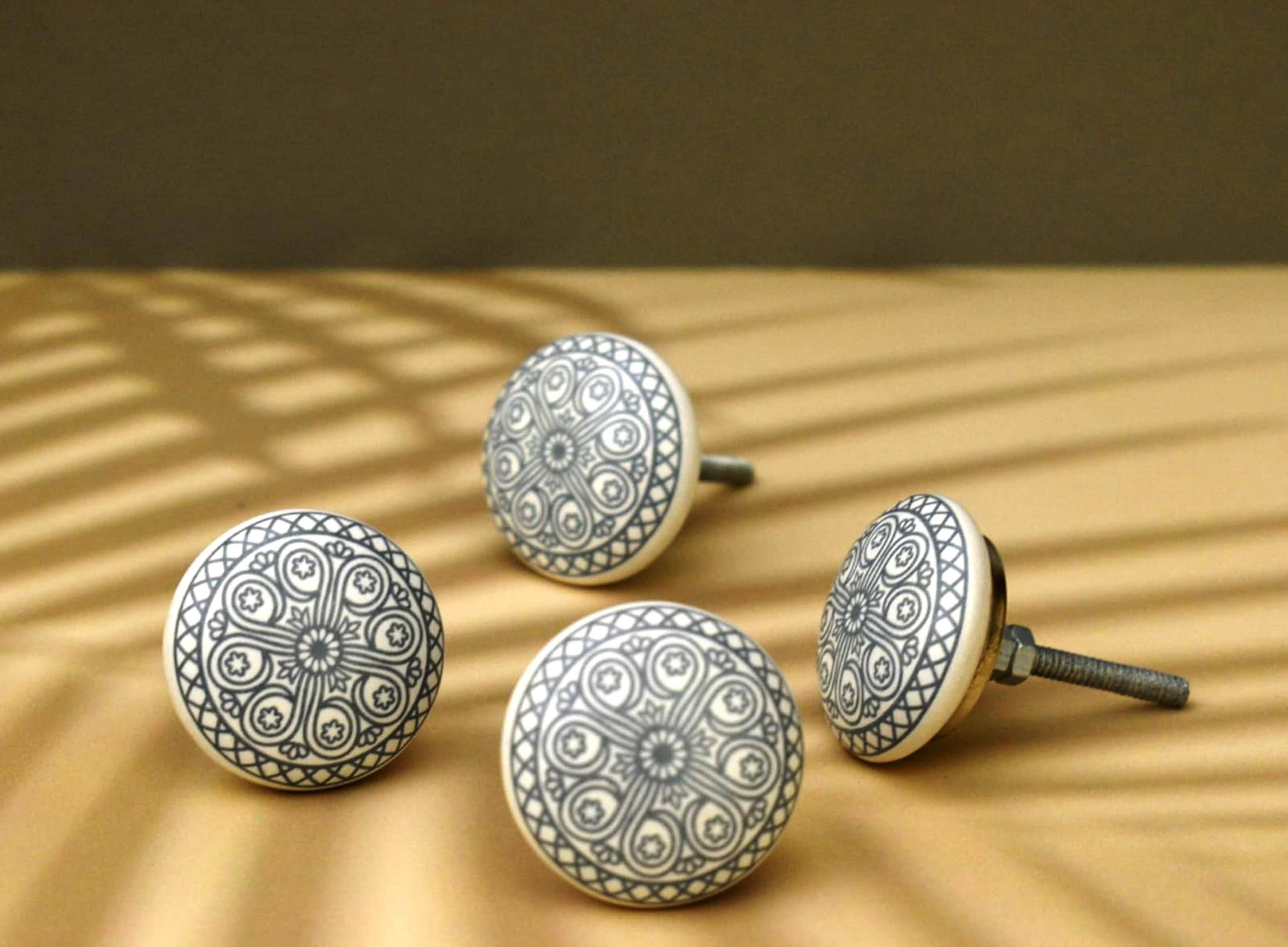 ARTISNO Ceramic Knobs Colorful Grey for Kitchen Cabinets Bathroom Cupboards Dresser Drawers Chest Handmade Pottery Set of 20 - Image 3