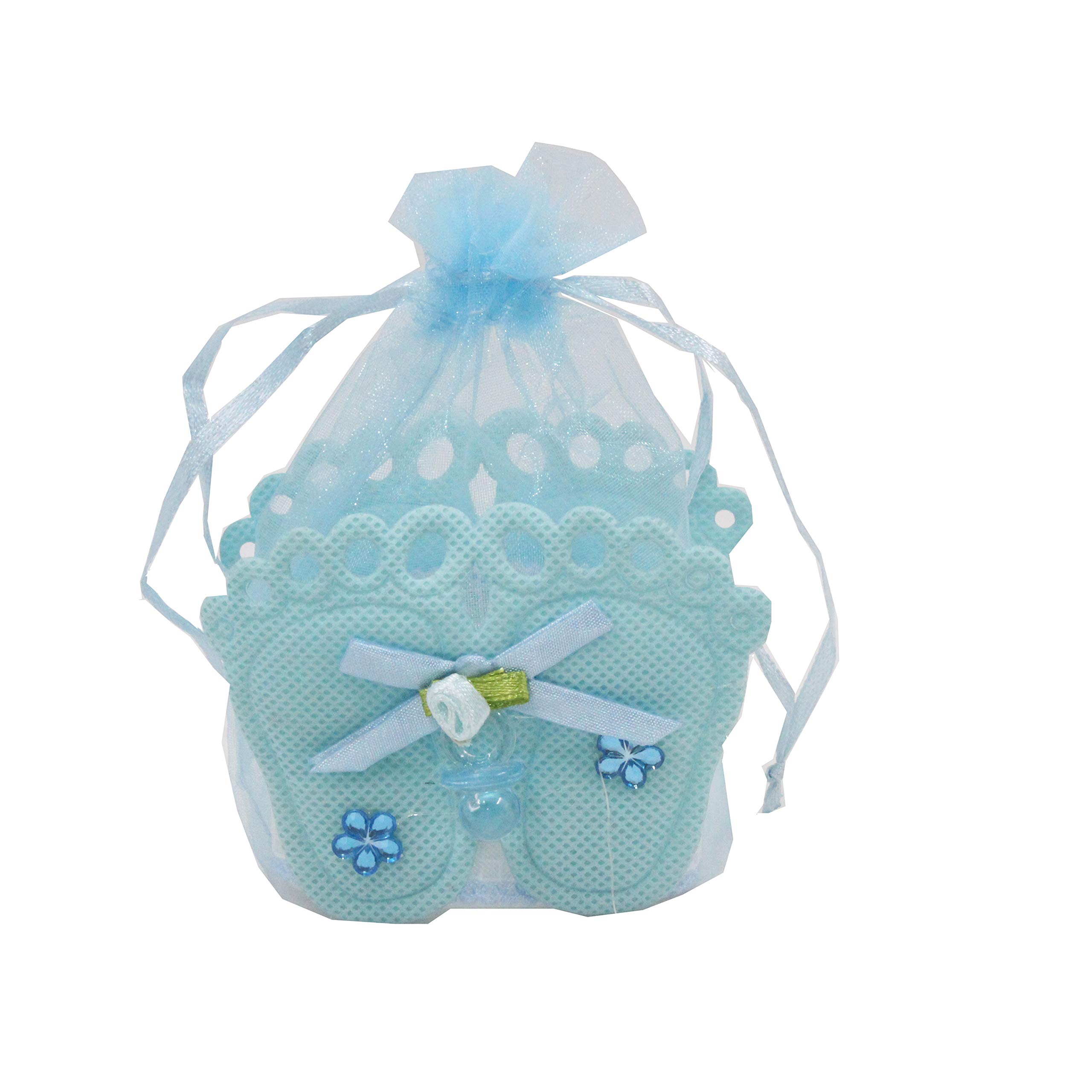 Jades : Baby Themed Favor Treat Bag- Baby Themed Party Candy Pouch-Baby Shower Treat Pouch-Baby Themed 1st Birthday Favor-Baby Themed Return Gift (Blue Set of 6 -B)-image-11