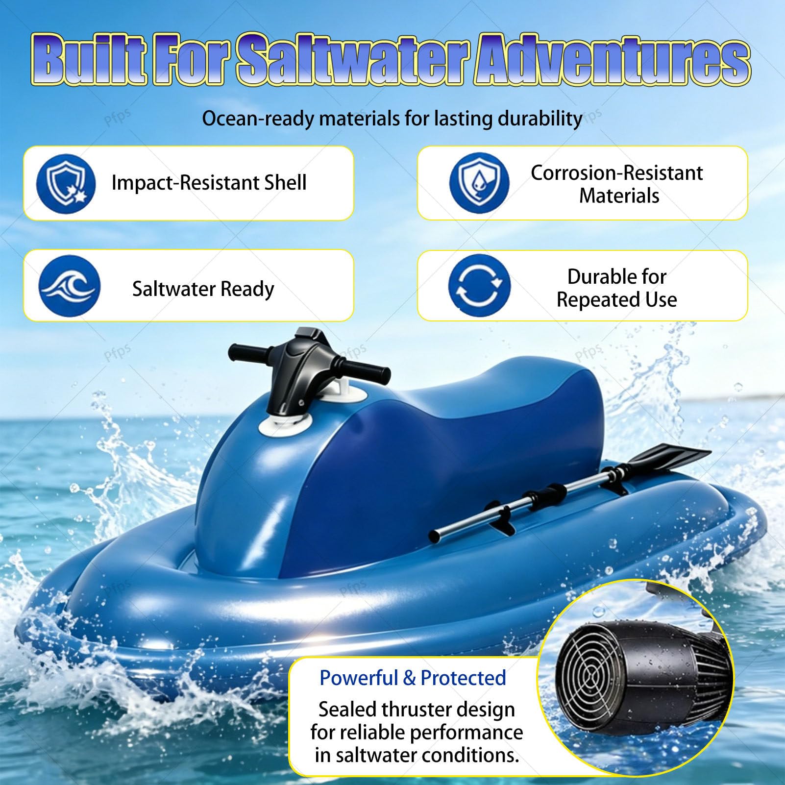 Moto Acuática Eléctrica Hinchable Y Plegable, con Hélice Subacuática De 500 W, Autonomía De 130 Minutos Y Estabilizador Desmontable De Doble Aleta para Practicar Kayak Y Buceo Nothruster