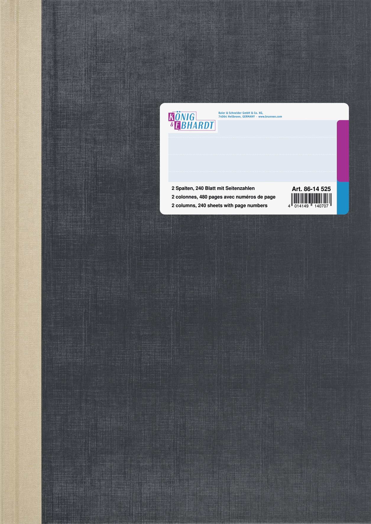 König & Ebhardt 8614525 Account Book Column Tube – Twin Column 240 Sheets A4 210 x 297 mm – Light Blue