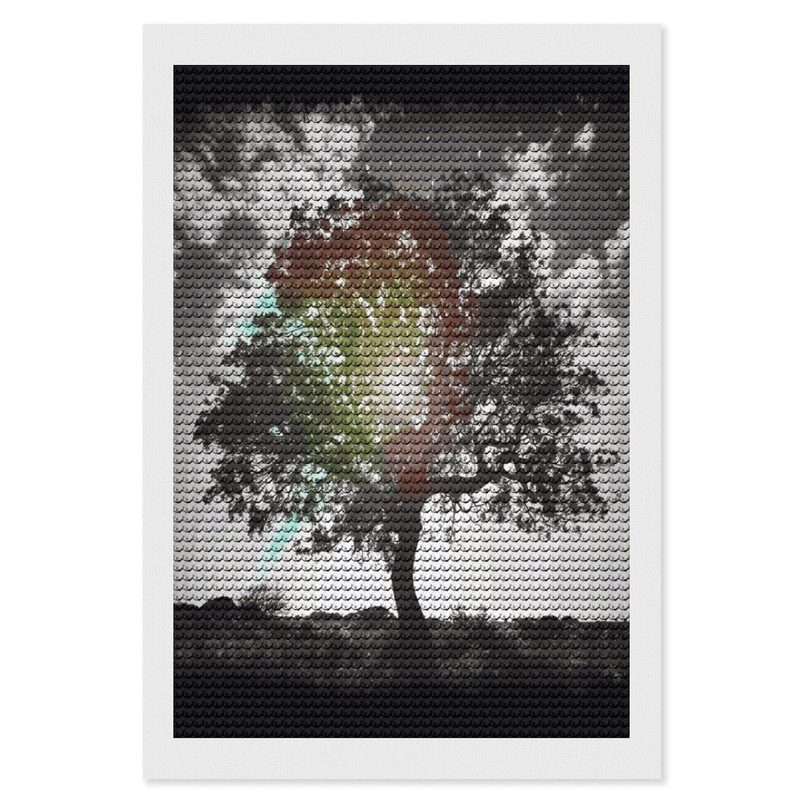 FekiLoot Tree Art Diamond Art Kits for Adults Diamond Painting Kits for Beginners DIY Diamond Art Kits Round Full Drill Diamond Dot Gem Painting for Home Wall Decor Gift 8"x12"