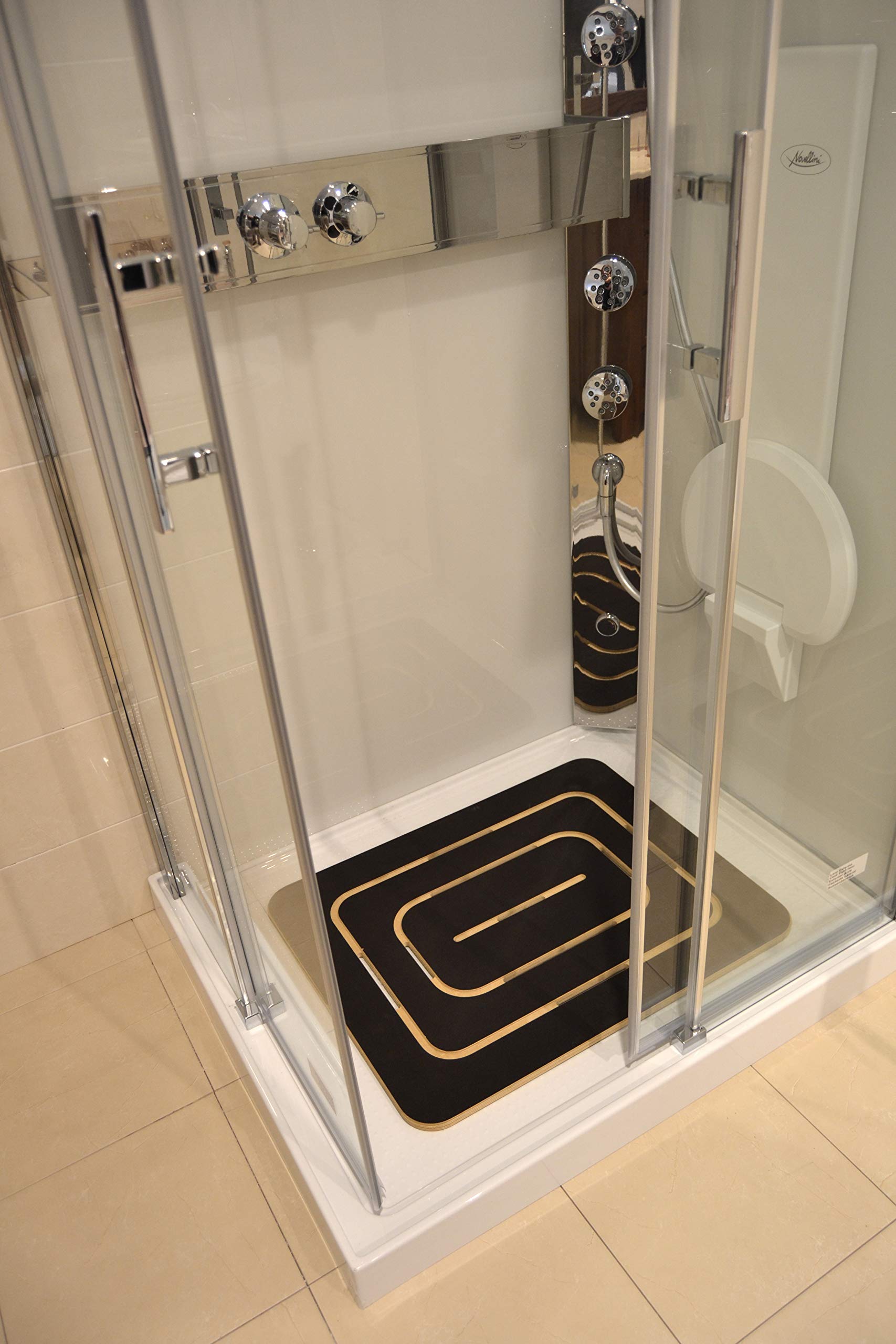 Castelmerlino 137 Pedana Doccia in Compensato Marino Supergrip Antiscivolo cm 54 x 68 per Piatti cm 70 x 90