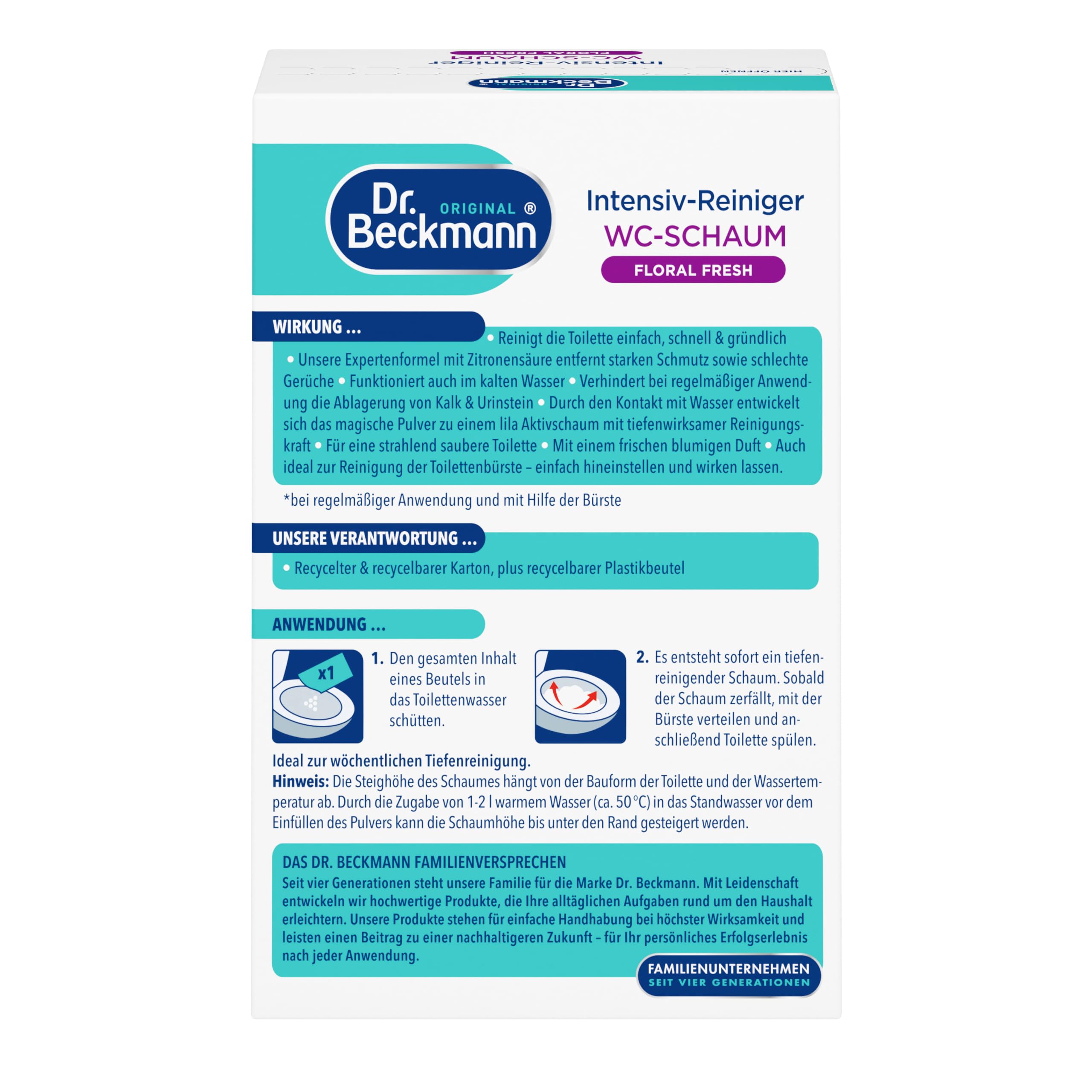 Dr. Beckmann Intensiv - Reiniger WC-Schaum Floral Fresh | 3 x 100 g – Ansicht 2