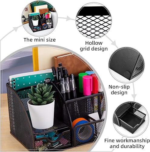 Miniatura 3 de MDHAND Organizador de escritorio de oficina y accesorios organizador de cajones de escritorio con 6 compartimentos organizador de escritorio de