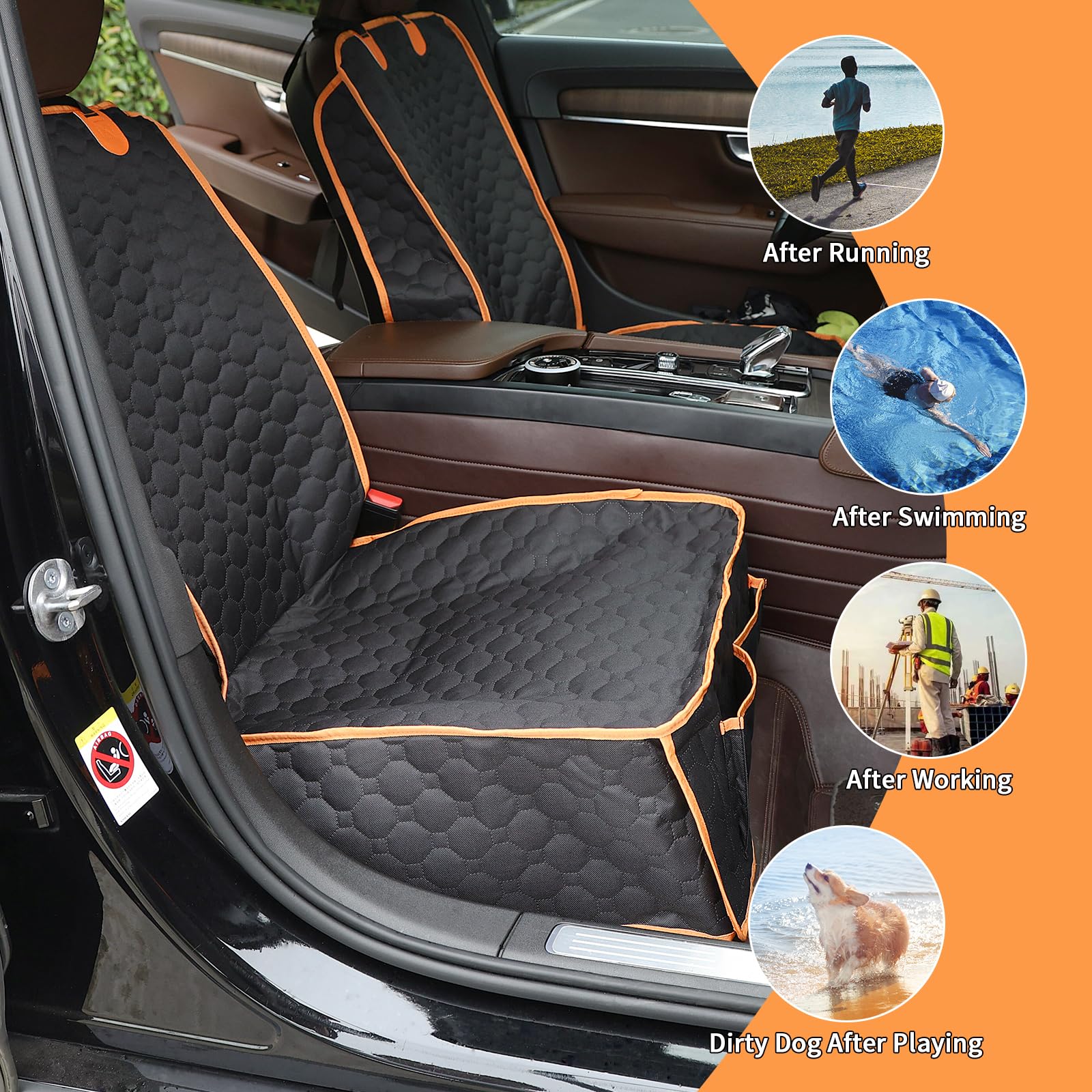1 Packung Vordersitz-Autositzbezug, wasserdichter Hundeautositzbezug, rutschfest & kratzfest, Haustier-Autositzschoner mit Seitenklappen und Aufbewahrungstasche, Autositzbezug für die meisten