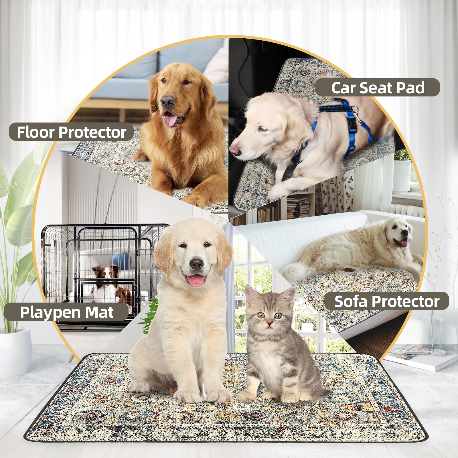SCLOSE Almohadillas lavables para orina para perros, almohadillas reutilizables de 24 x 32 pulgadas, almohadillas gruesas súper absorbentes para orina de perro, almohadillas de cama impermeables