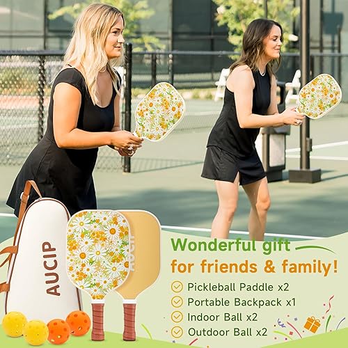 Miniatura 7 de Palas de pickleball aprobadas por USAPA, juego de 2 palas de pickleball de polipropileno, núcleo de panal de abeja, juego de pickleball de fibra de