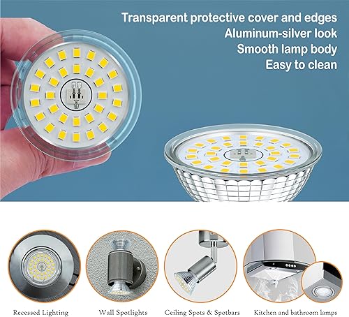 Miniatura 7 de EACLL MR16 GU10 LED Bulb Dimmable, 5000K Daylight, 7W Equivalent 75W, 25,000 Hours Lifetime, Energy Efficient Light, 750 Lumens 120 Degree Flood