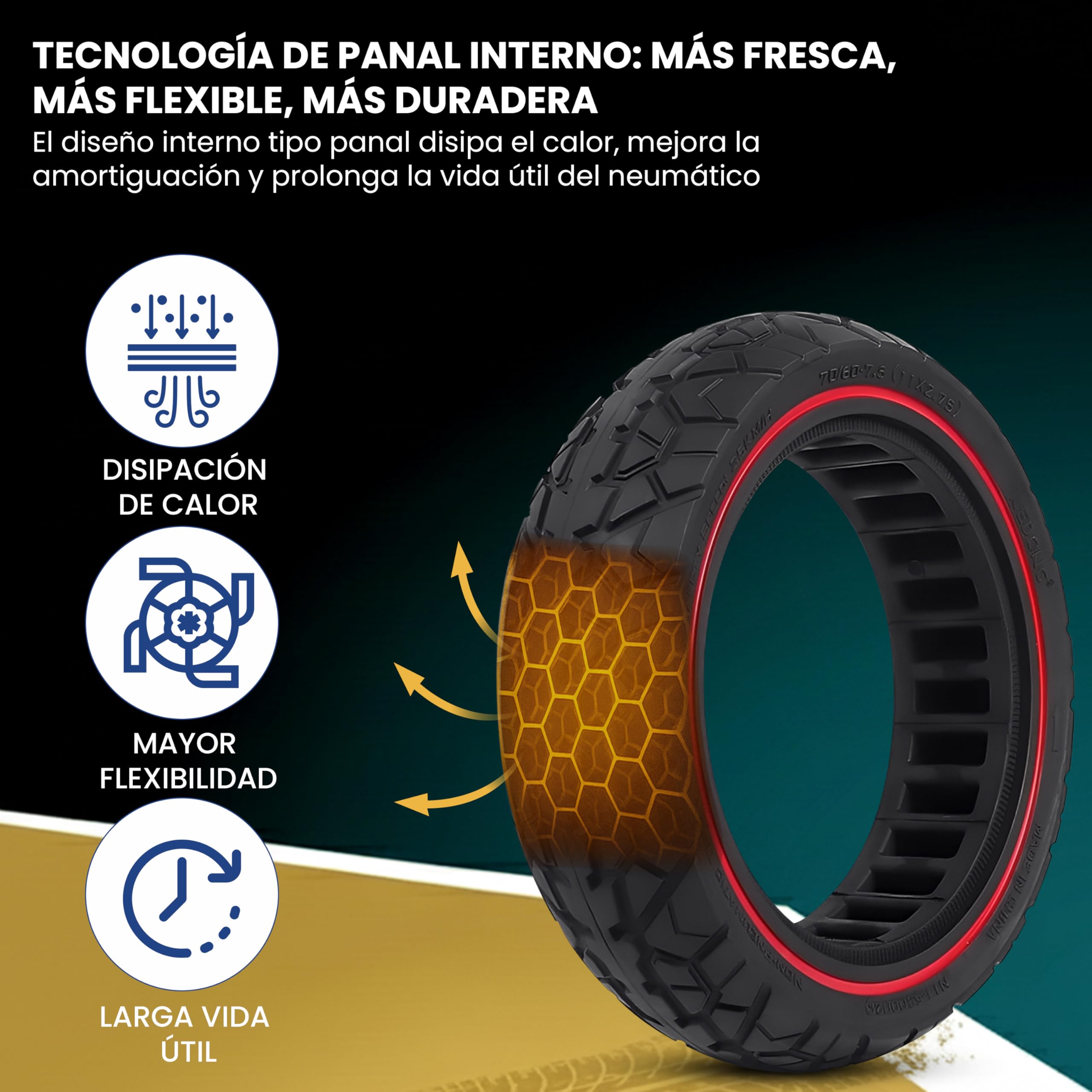 ANSENI Pneu Plein 70/60-7,5 Pneu Increvable 11 x 2,75 | Pour Trottinettes Electrique Segway Ninebot ZT3/ZT3 Pro/ZT3 PROE pour roue avant ou arrière (1 roue)