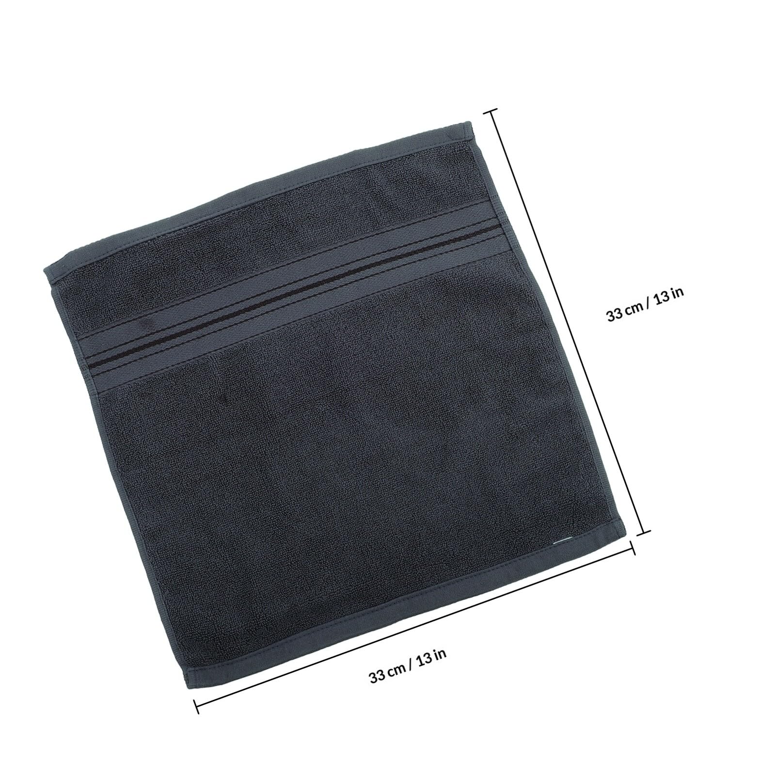 Yardwe 12piezas Toallas de Algodón Ultra Suaves Absorbentes y Versátiles para Cara y Manos Color Gris Oscuro para Baño Salón y Cuidado de Piel Sensible