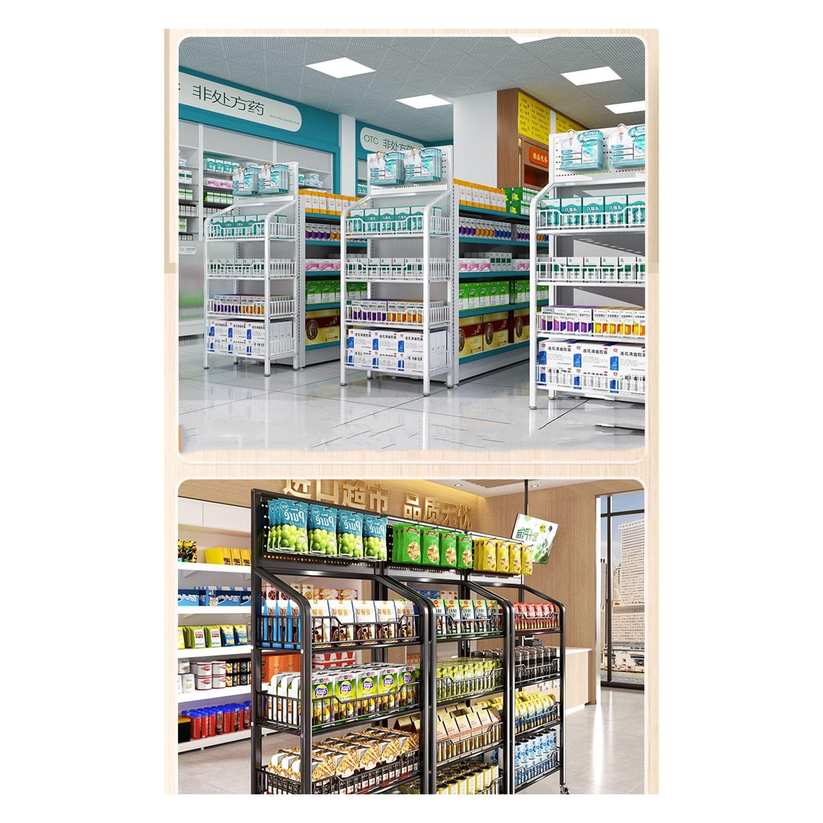 Generisch Verkaufsständer, Süßwarenständer - Weißer Snack-Organizer, Snackkorb & Regal für Einzelhandelsgeschäfte, Verkaufsförderungsbedarf, Süßwaren- und Snack-Präsentationsständer.