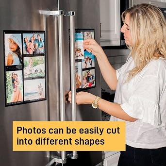 Grtard 8 x 10 Magnetic Sheets with Adhesive Backing, 10 Pack Flexible Magnet Sheets with Adhesive for Stickers, Strong Cuttable Magnetic Sheet for Crafts, Photos, DIY
