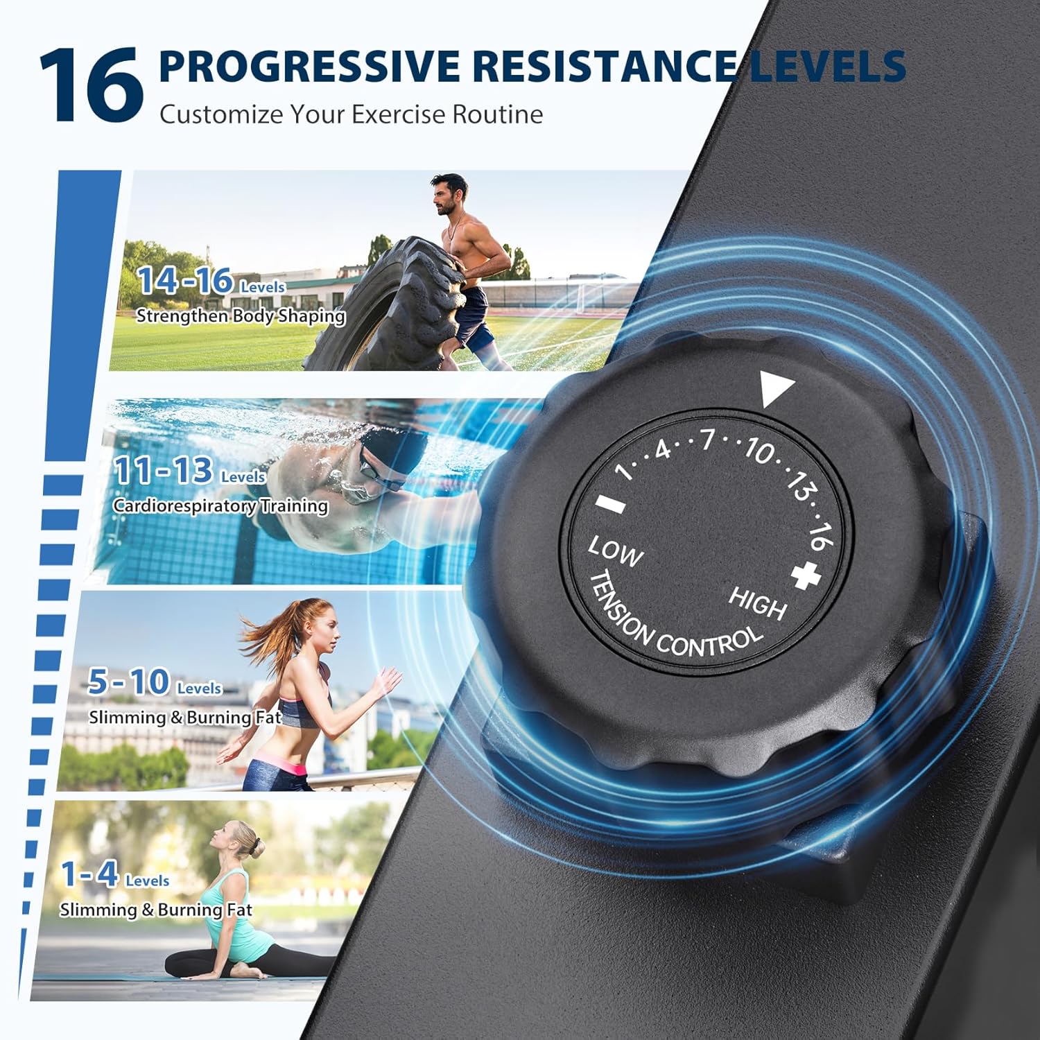 Dripex Elliptical Cross Trainer For Home, Ultra Quiet Magnetic Elliptical Machine w/16 Levels Resistance, 8KG Flywheel, 15.3IN Stride, Multifunctional LCD Monitor, Pulse Sensor,... - Image 5