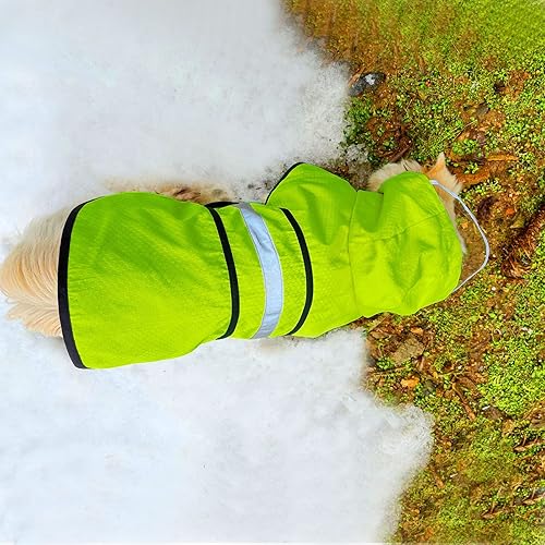Miniatura 3 de Impermeable para perro, impermeable, reflectante, impermeable, poncho con capucha y correa ajustable para el vientre y agujero para la correa para