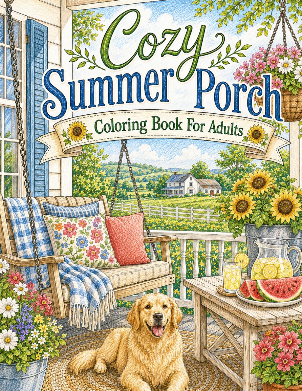 Cozy Summer Porch: Coloring Book For Adults With Summer Country Porch Scenes, Garden Retreats, And Rustic Cottage Views