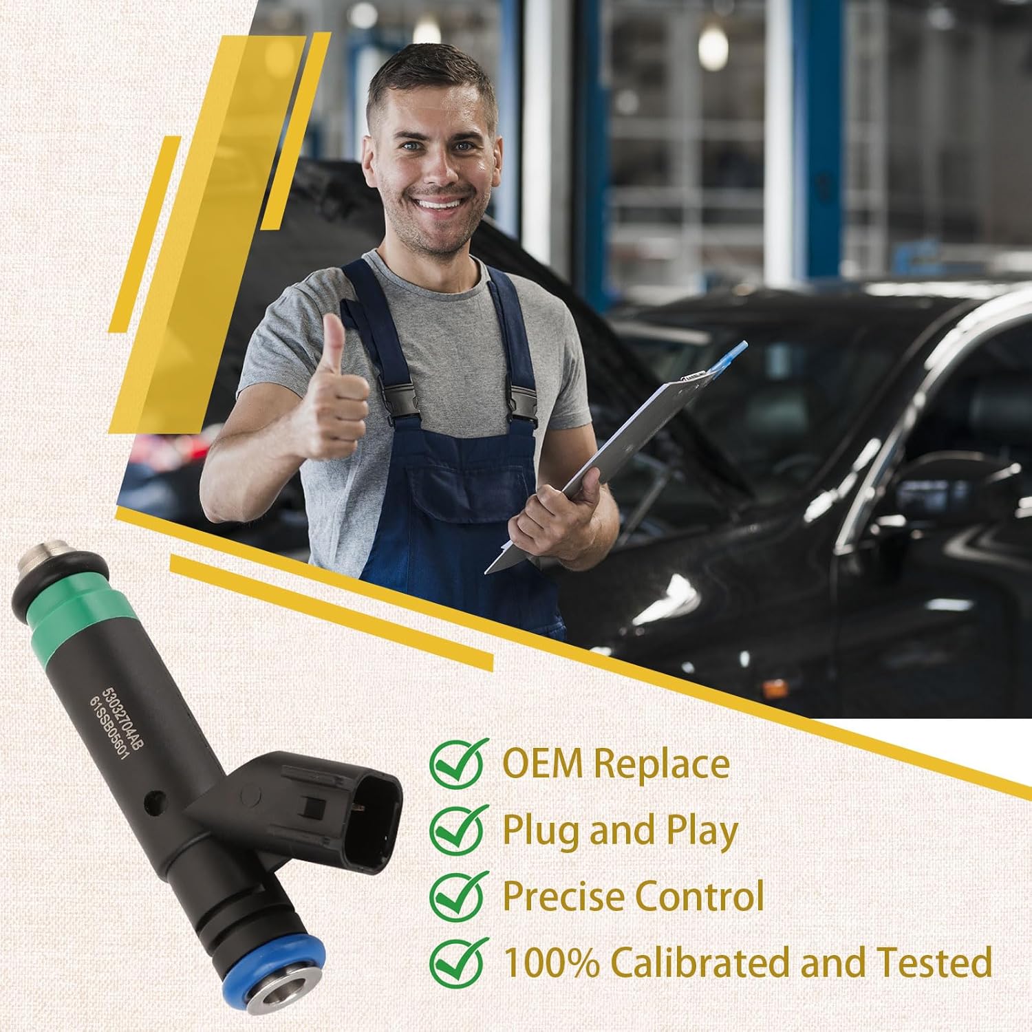 Set of 8 OE 4.7L-V8 Fuel Injectors,Compatible with/Dodge 2001-2007 Ram-1500 Pickup Durango,Compatible with/Jeep 4.7 Grand Cherokee, |#53032145AB| |4 Holes|
