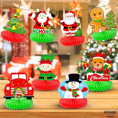 Miniatura 5 de KatchOn, Centros de mesa de nido de abeja de Navidad para mesas, paquete de 8  Centros de mesa de Navidad, panal de abeja de reno navideño para