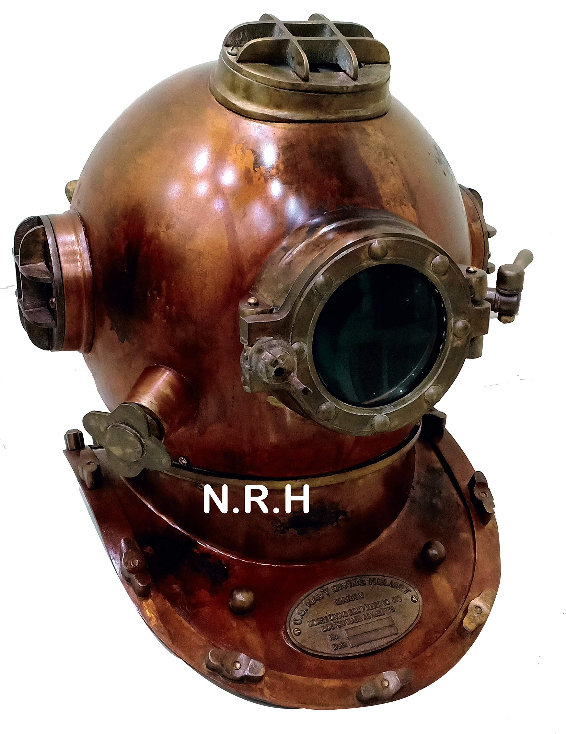 Nautical Replica Hub Casque de sport US Navy Mark V, 45,7 cm, finition antique pour plongée sous-marine, unisexe