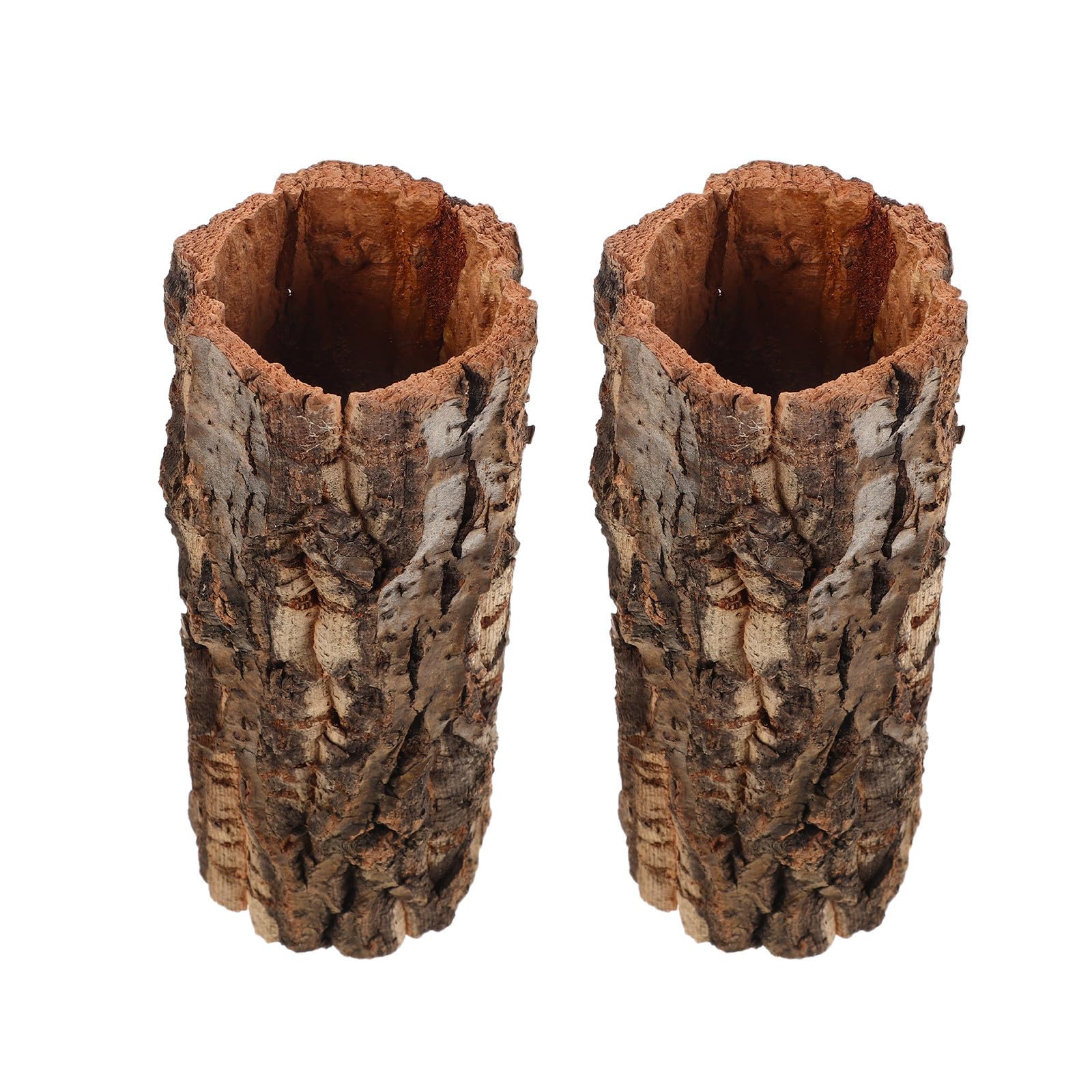 POPETPOP Nascondiglio per Rettili in Legno Cavo a Forma, Leggero e Facile da Pulire, 2, Decorazione per Terrari di Gechi Leopardo e Draghi