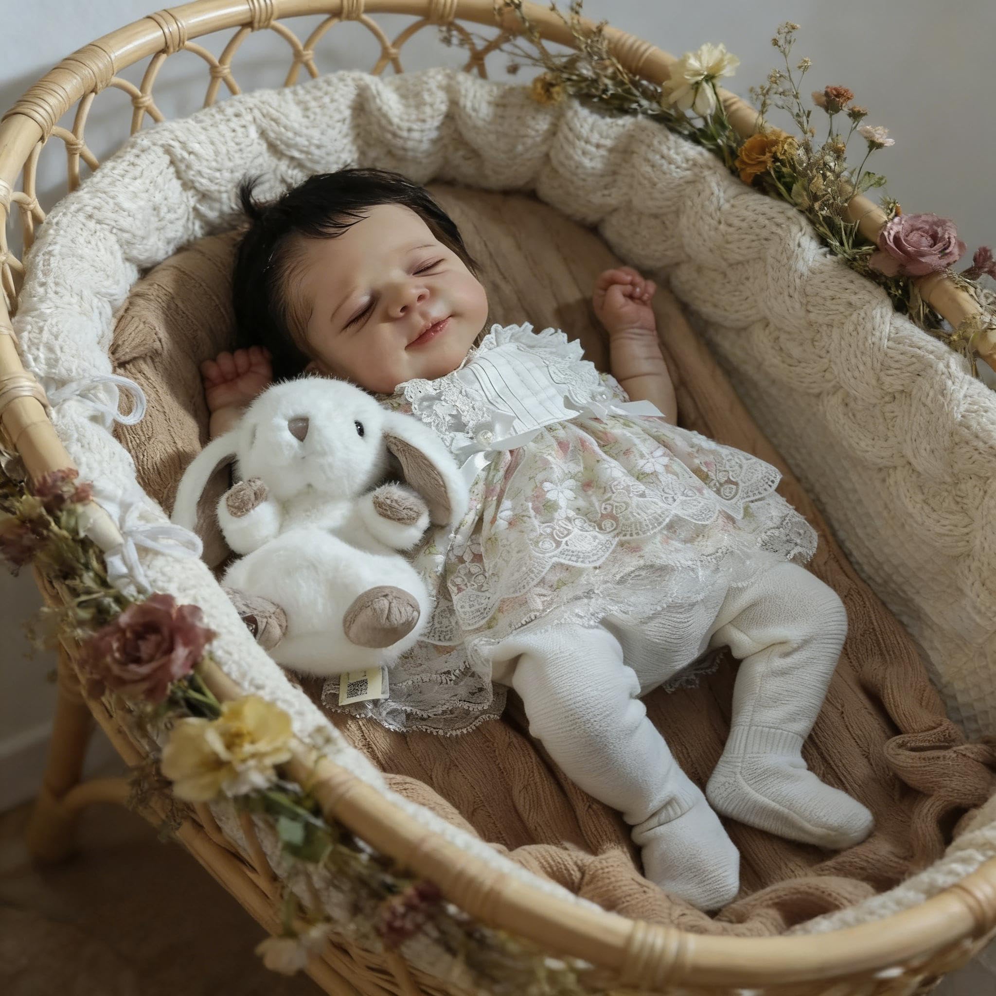 RXDOLL Realistyczne lalki Reborn na całe ciało, winylowe, dla noworodka, 45 cm, anatomicznie poprawne, lalki, które wyglądają jak prawdziwe życie, silikonowa lalka dla niemowląt, wodoodporna zabawka
