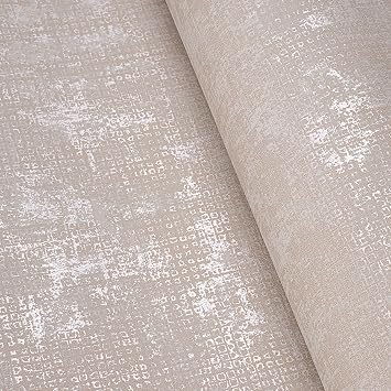 Baketron Concrete Wallpaper Dusty Pink Cement with Metallic Silver Glitter Textured Feature Retro Decorative Luxury Wall Paper Roll Living Room Hallway Bedroom Wallpaper for Adults