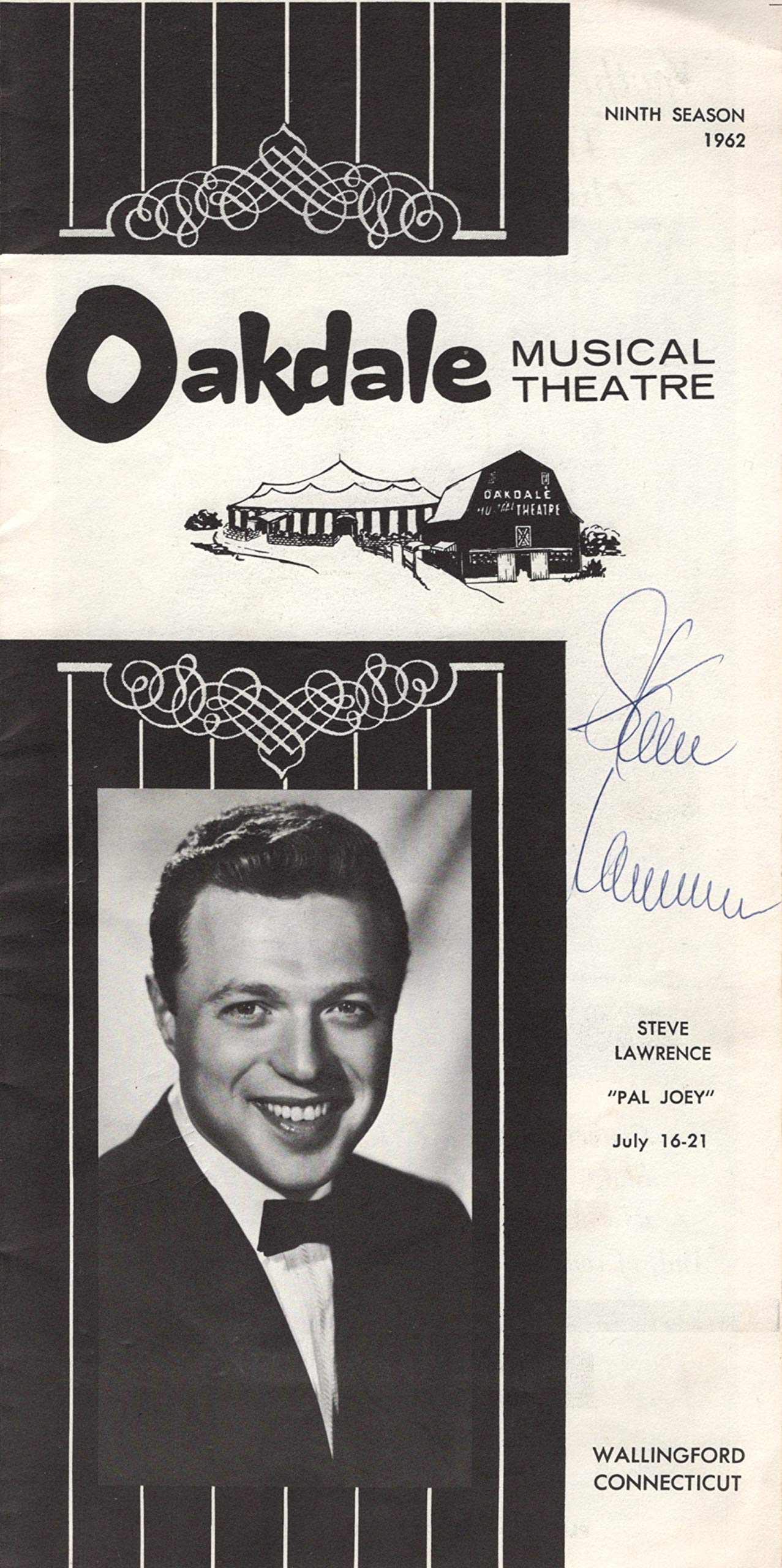 Steve Lawrence Signed Pal Joey Irene Manning Renee Taylor Rodgers And Hart Wallingford Connecticut 1962 Summer Stock Playbill At Amazon S Entertainment Collectibles Store