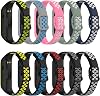 Bands Compatible with Samsung Galaxy Fit 2 Wristbands Two-Toned Silicone Colourful Breathable Bracelet Strap Band for Galaxy Fit 2 SM-R220 Fitness Smartwatch for Men Women