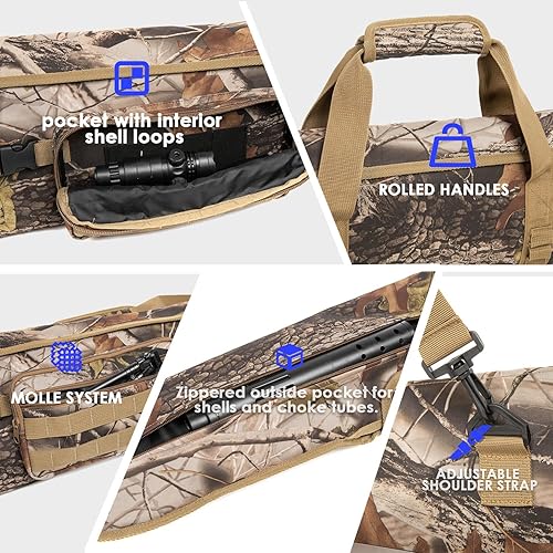 Miniatura 5 de INSSTUID Funda para rifle suave  Bolsa de transporte acolchada resistente al agua para rifles de alcance con 3 bolsillos para accesorios para caza,