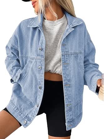 Trendy Queen Women's Oversized Boyfriend Denim Jacket
