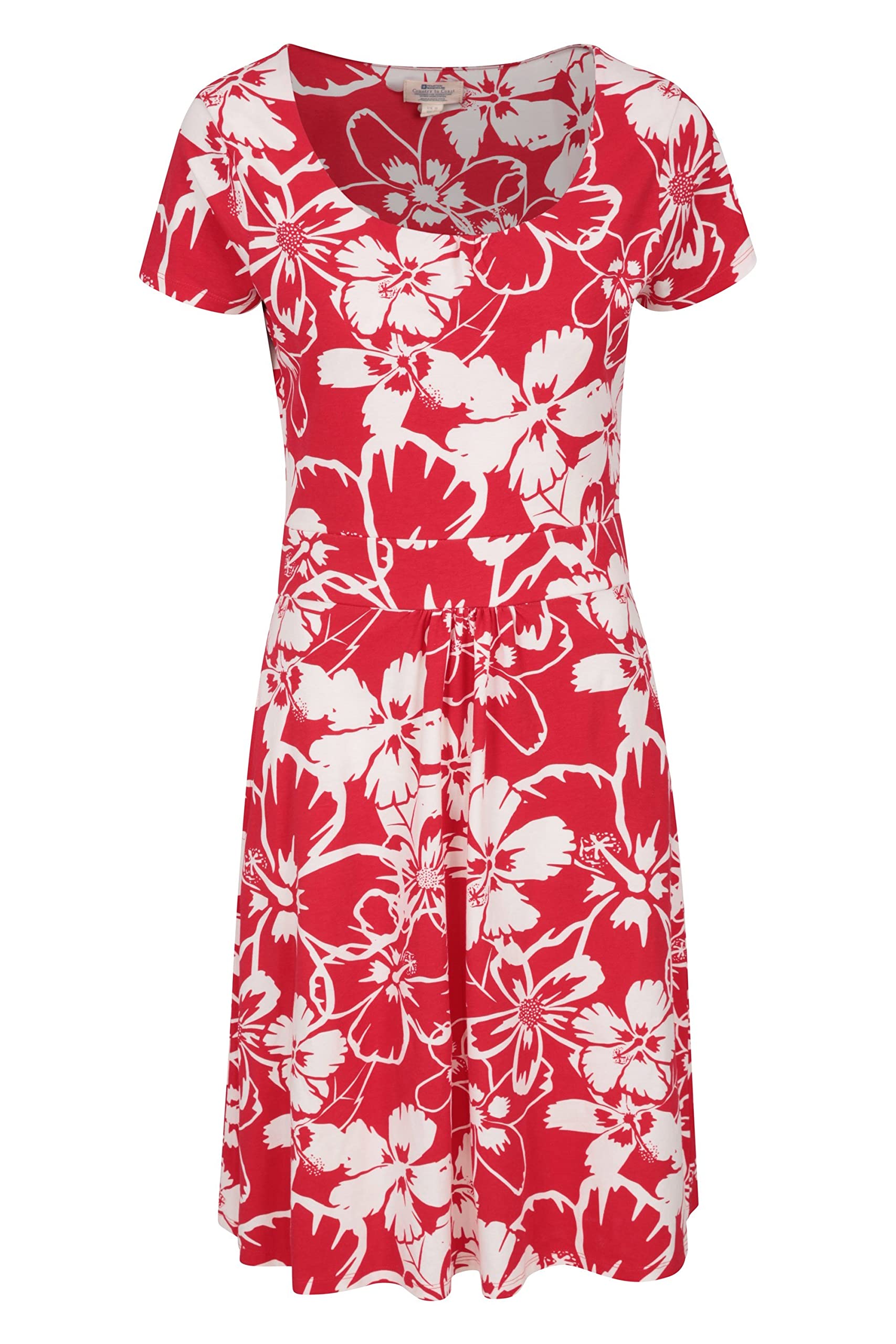 Mountain Warehouse Women's Red Orchid Patterned Uv Dress - Upf40 Beach Dress, Lightweight Dress, Pockets, Durable Day Dress - For Spring Summer, Travelling, Poolside 10