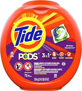 Tide PODS, Laundry Detergent Liquid Pacs, Spring Meadows, 72 Count - Packaging May Vary