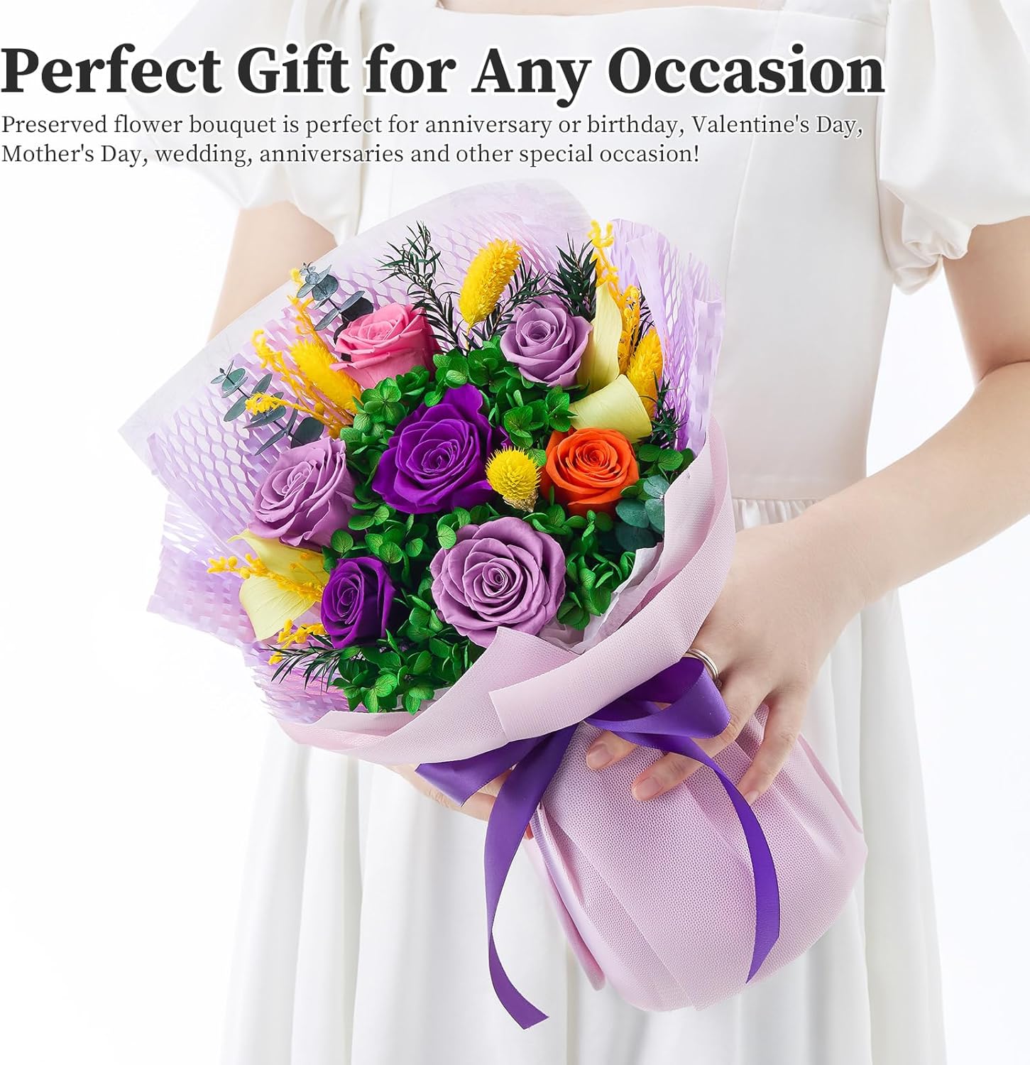 Forever Flowers Bouquets(Purple)