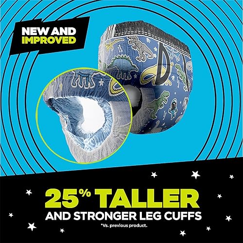 Miniatura 8 de Ninjamas Ropa interior nocturna para niños, talla SM (38-70 libras), 14 unidades, protección durante la noche, ultra absorbente, hipoalergénica