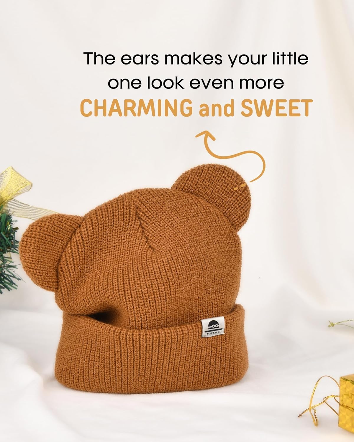 FURTALK Baby Beanie Winter Hat with Bear Ear for Infant Toddler Boys Girls Soft Knitted Skull Cap - Image 3
