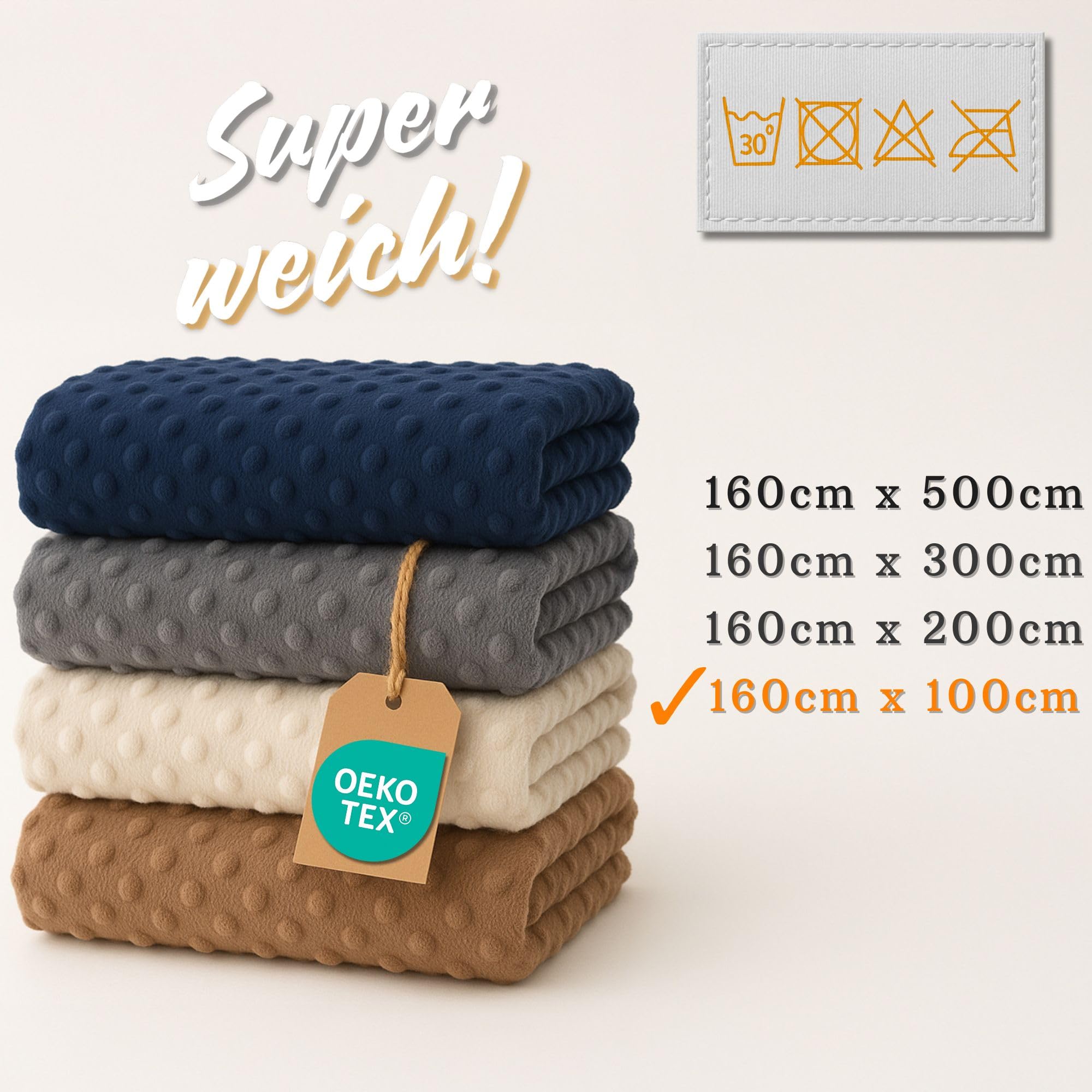 Tessuto minky al metro 1 M - Stoffa morbida per cucito creativo decorazione Ideale per abbigliamento coperta plaid accessori e progetti sartoriali fai da te Oeko-Tex Grigio chiaro