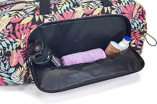 Miniatura 4 de Vintay Bolsa de gimnasio para mujeres y hombres, bolsa de yoga con bolsillo para botella de agua y bolsillo húmedo, bolsa de viaje para avión,