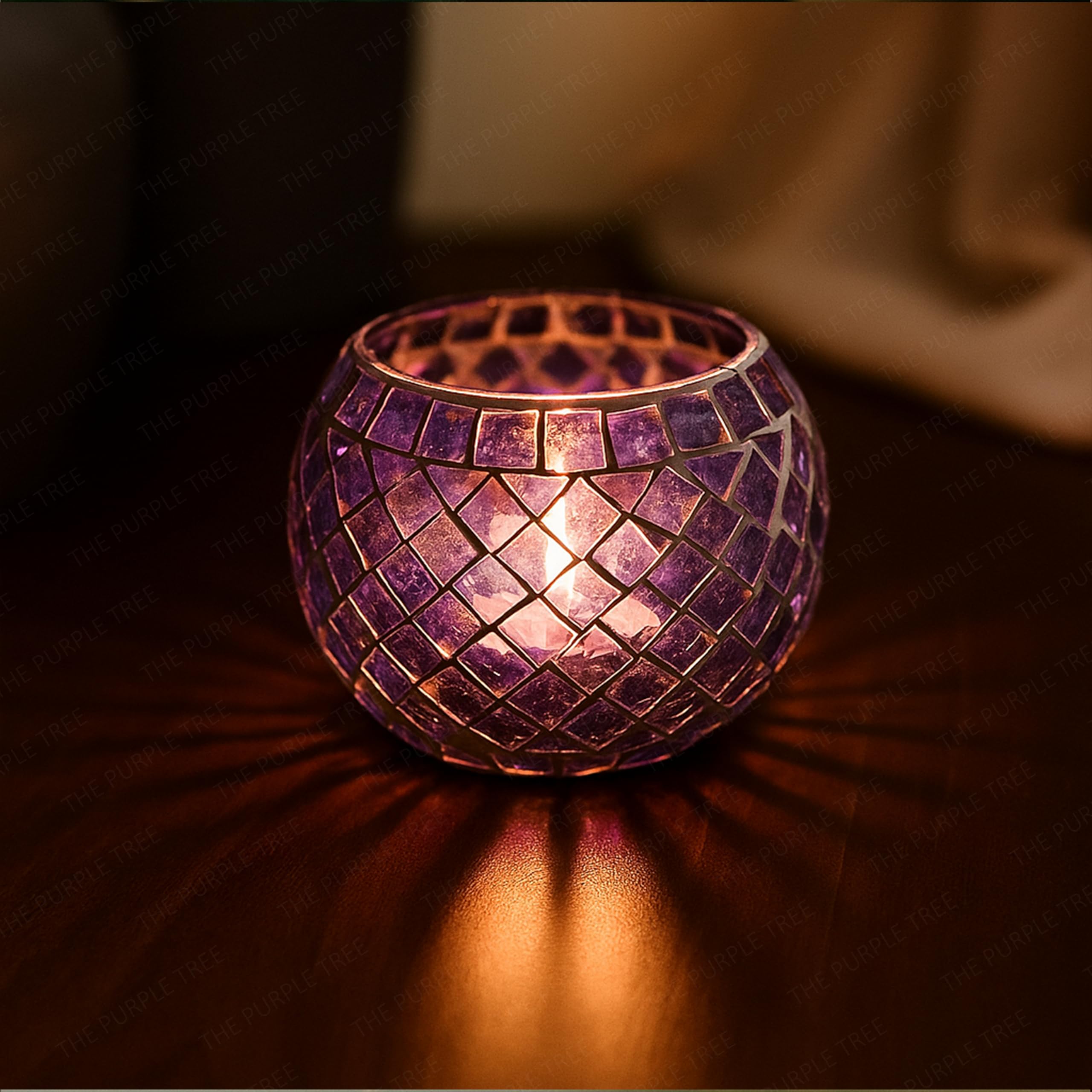 The Purple Tree Morrocan Mosaic Tealight Candle Holders (Pack of 2), Diwali Candle Holder, tealight Holder, Diwali Gift, Best Gift for Diwali, Diwali Decoration T75-picture-43