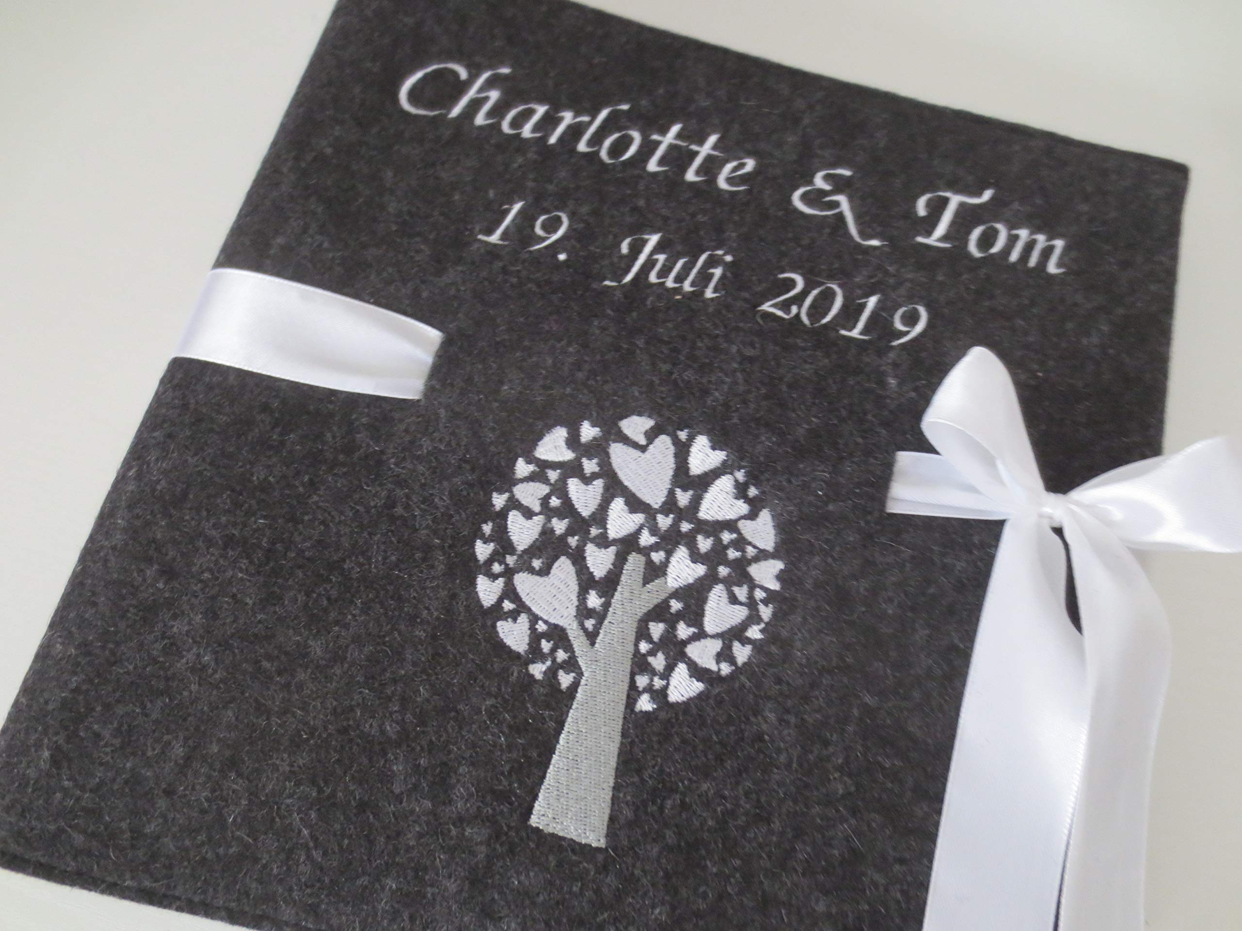 Fotoalbum Album Hochzeitsalbum Hochzeit Gästebuch Hochzeitsreise Geschenk Wollfilz Filz 26 cm x 25 cm