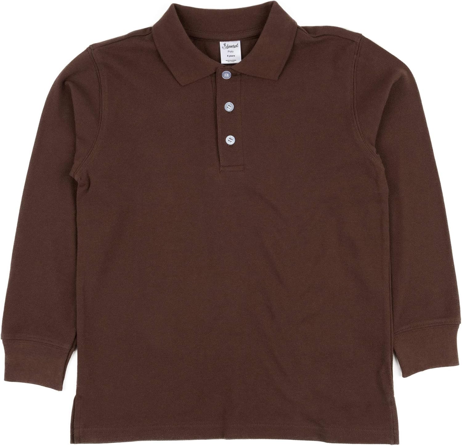 Leveret Kids & Toddler Boys Girls Long Sleeve 100% Cotton Uniform Polo Shirt Variety of Colors (Size 2-14 Years)