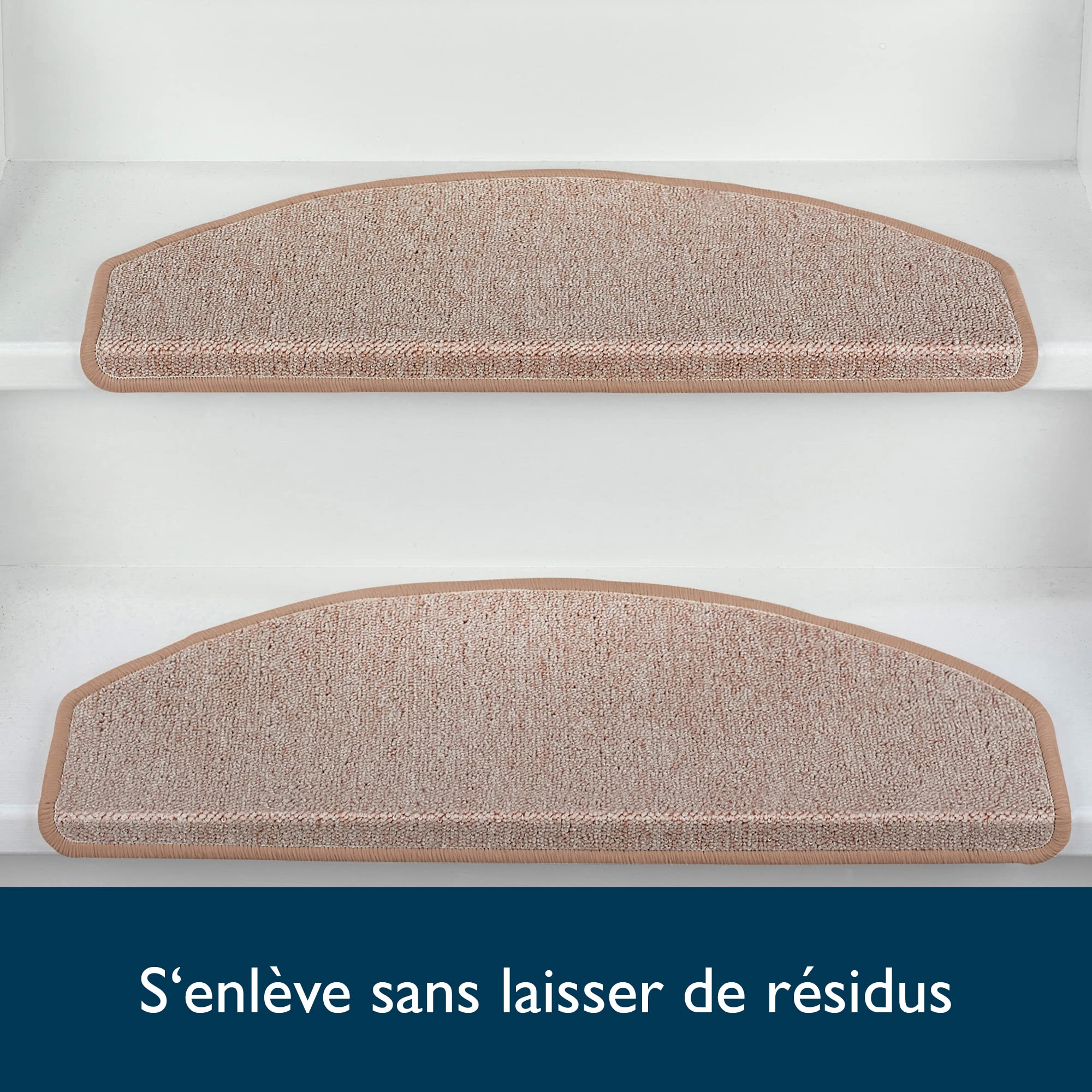 Beautissu 15 Tapis d'escalier ProStair 28x65cm Couture Robuste - Antidérapant Pose Rapide Facile - Sable