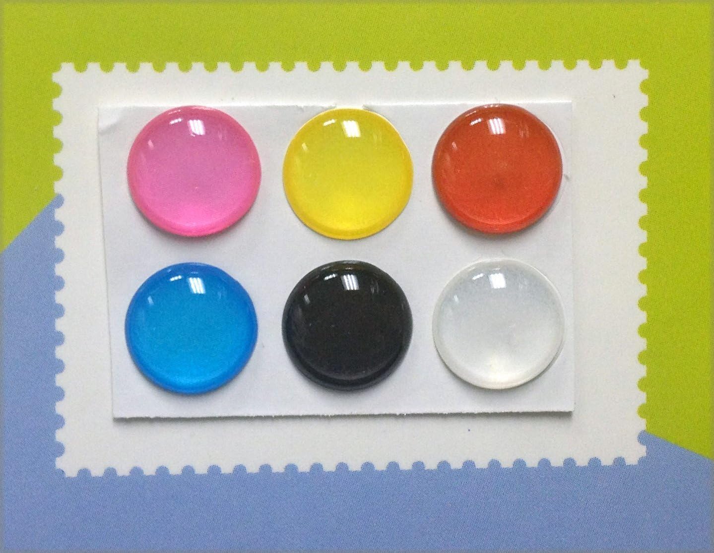 6 Colors 3D Semi-Circular Home Button Stickers for iPhone 5 4/4s 3GS 3G, iPad 2, iPad Mini, iTouch 6 pieces Blue, Black, White, Red, Yellow, PinkCOLORS MAY VARY